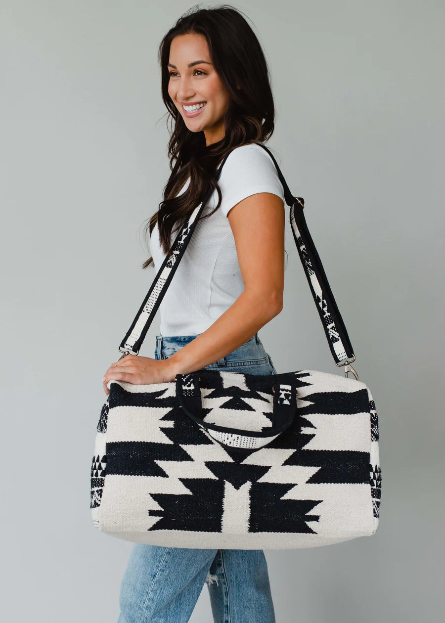 Woven Aztec Duffle Bag