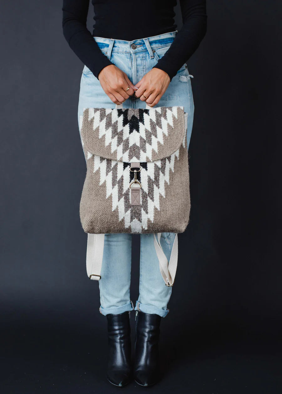 Aztec Woven Backpack Toupe