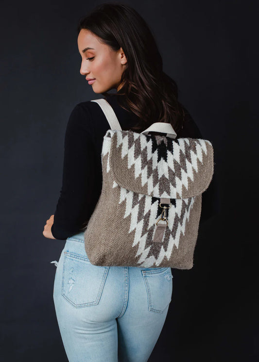 Aztec Woven Backpack Toupe
