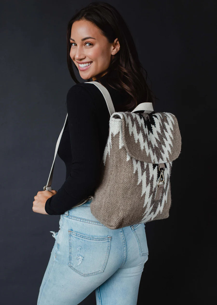Aztec Woven Backpack Toupe