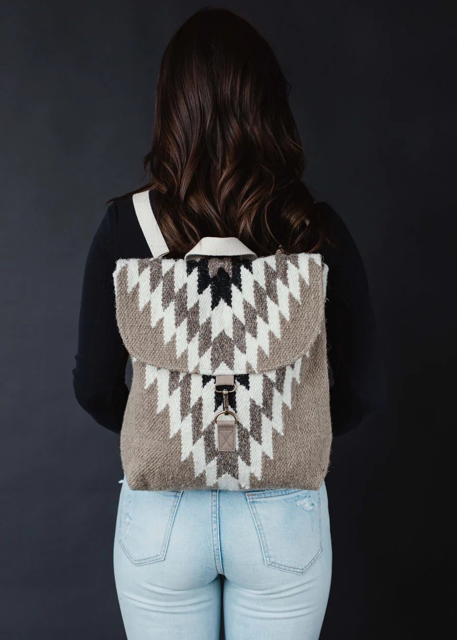 Aztec Woven Backpack Toupe