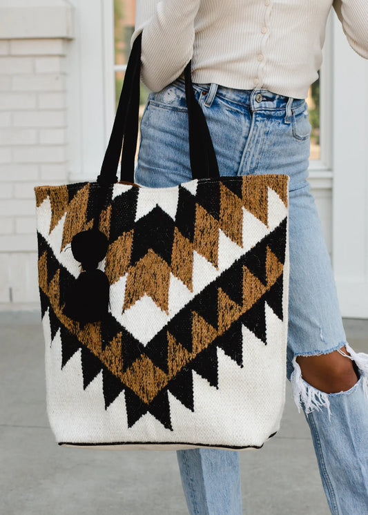 Woven Aztec Tote Bag