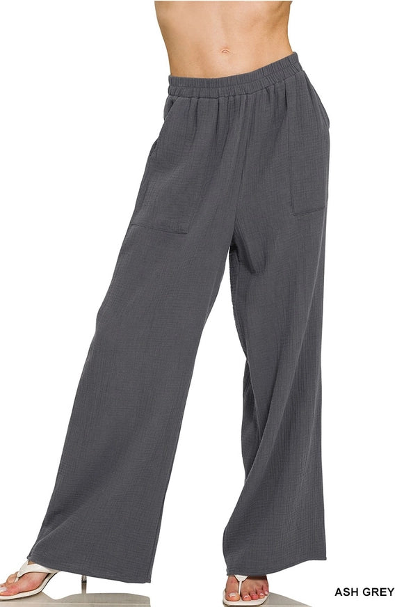 Maizie Double Gauze Pants Black