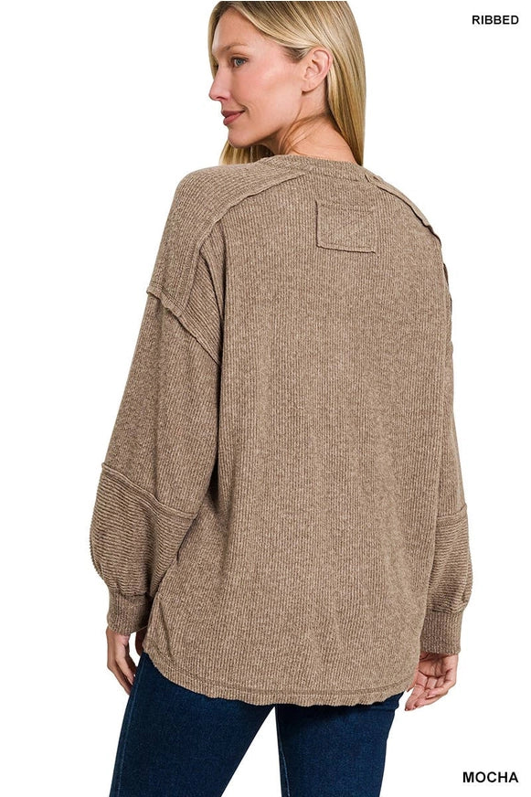 Mia Ribbed Sweater Mocha