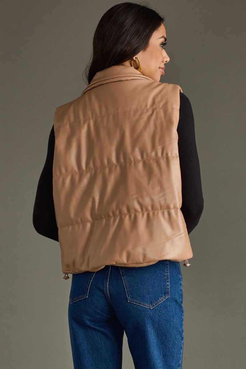 Madrid Leather Vest - Tan