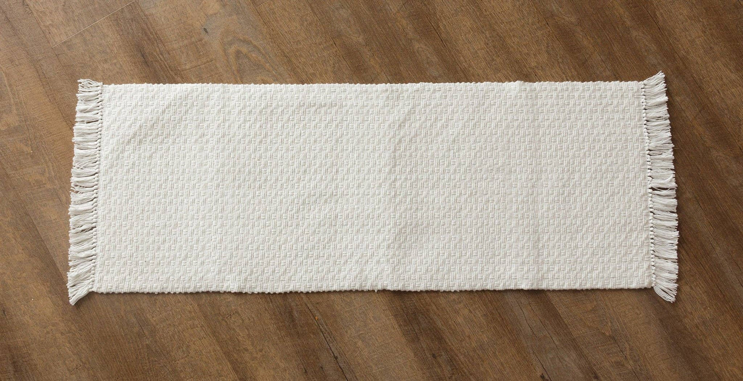 Woven Cotton Table Runner With Fringe