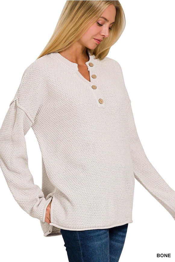 Henley Sweater Bone