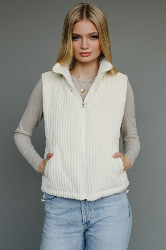 Taysha Corduroy Vest - Cream