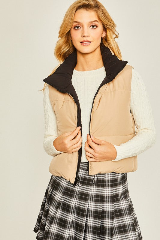 Heather Reversable Puffer Vest