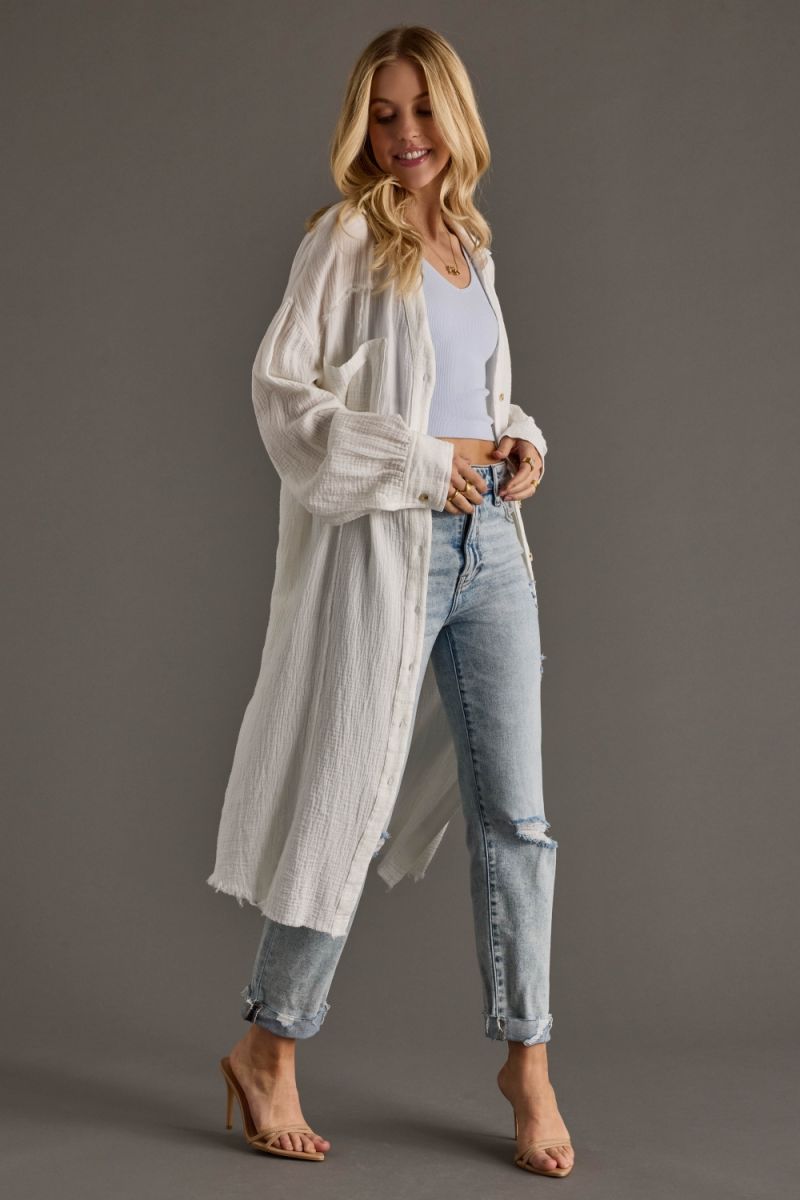 Bell Gauze Button Up