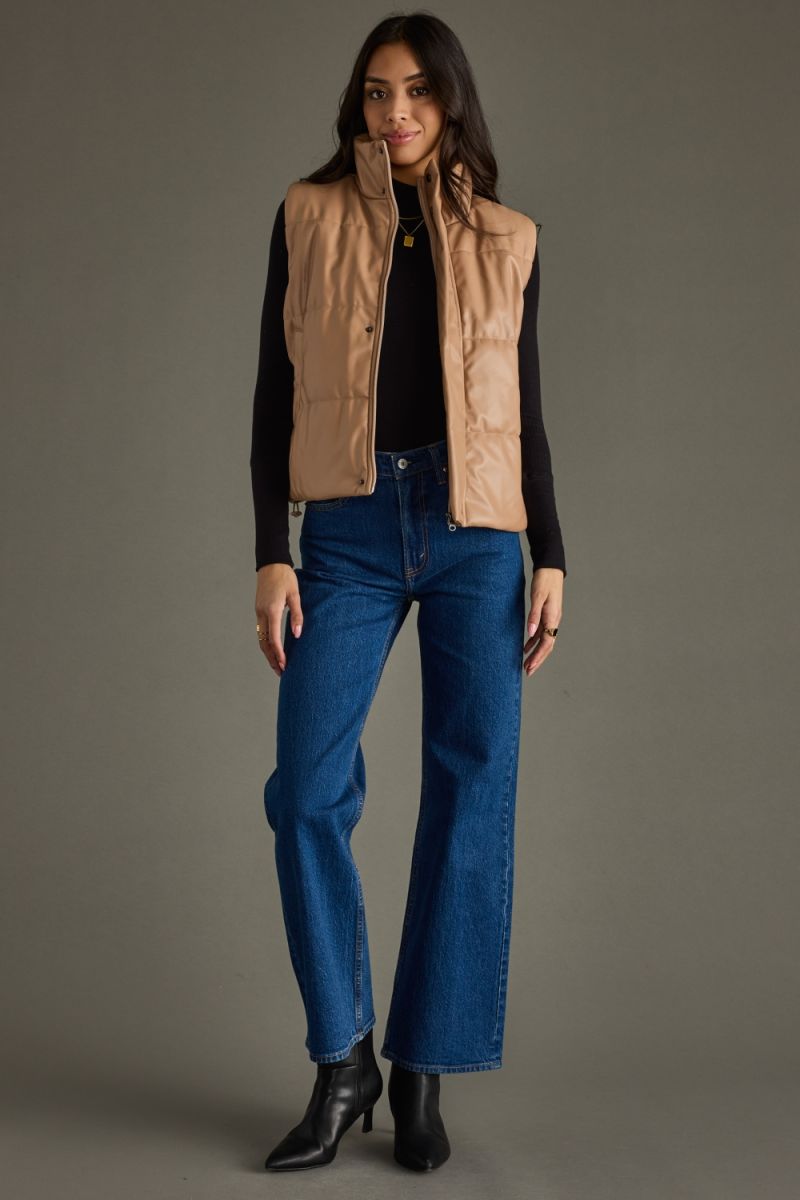 Madrid Leather Vest - Tan