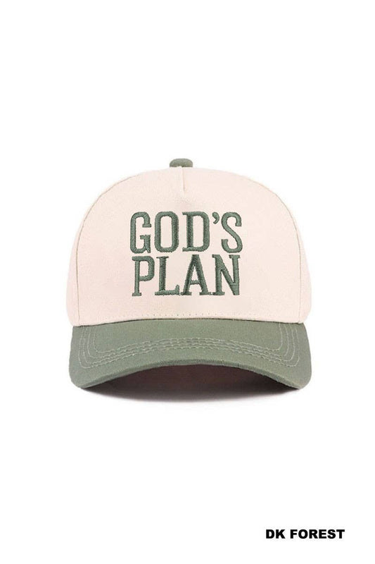 God's Plan Two Tone Cotton Hat: DK FOREST