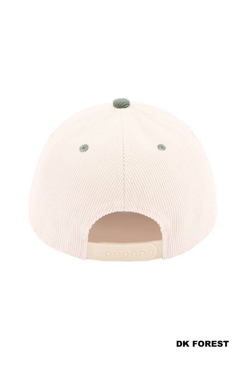 Put It On My Husband's Tab Two Tone Corduroy Cap: ASH MOCHA