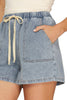 Washed Denim Shorts: LT BLUE