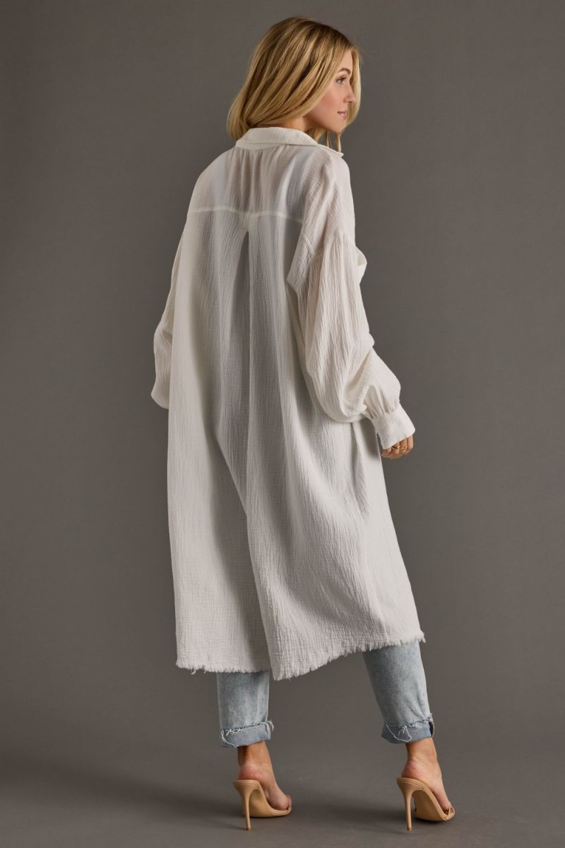 Bell Gauze Button Up