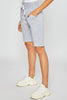 Basic Fleece Bermuda Shorts With Slit: LIGHT STONE