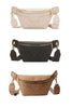 Vegan Leather Checkered Monogram Crossbody Bum Bag: LT CAMEL