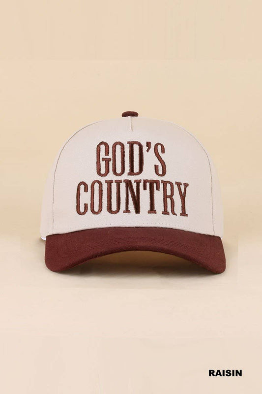 God's Country Two Tone Snapback Hat: RAISIN