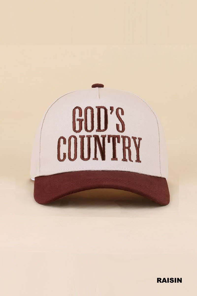 God's Country Two Tone Snapback Hat: RAISIN