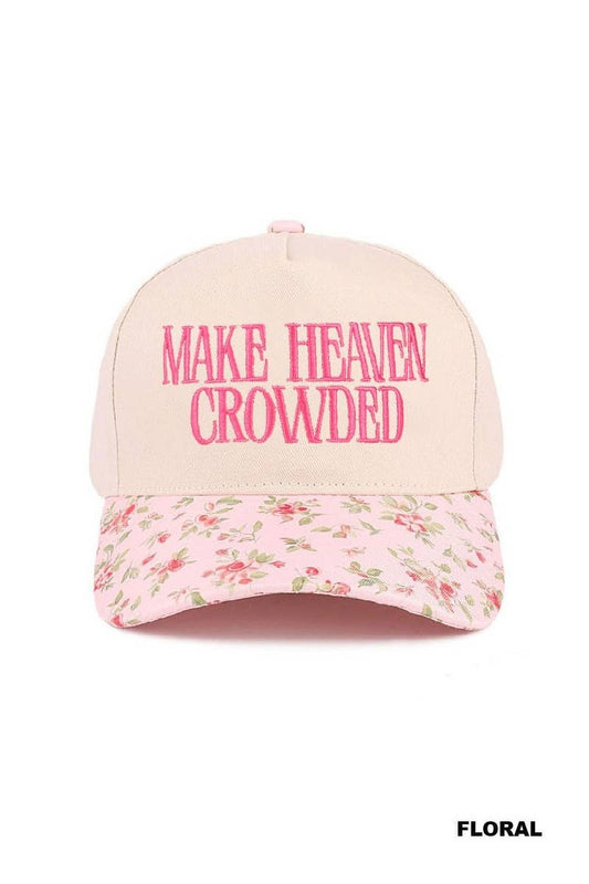 Make Heaven Crowded Two-tone Canvas Cotton Cap: FLORAL