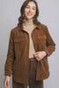 Corduroy Reversible Button Down Jacket: BROWN