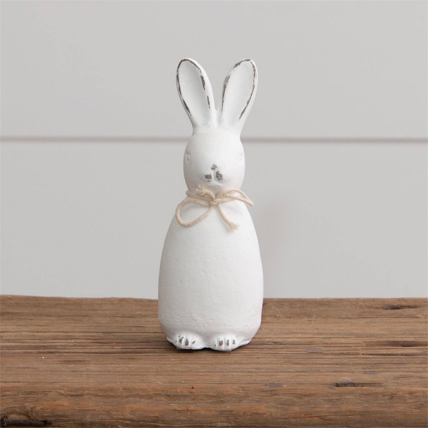 White Cement Rabbit Figurine