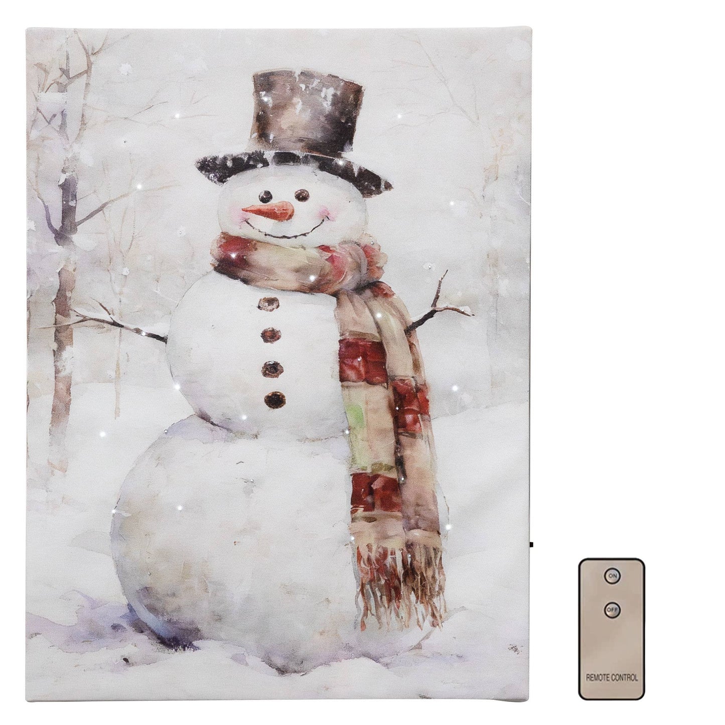 Battery-Operated Lighted Wall Art - Snowman