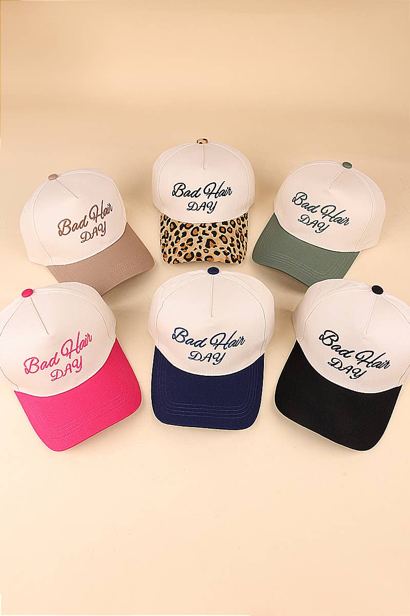 Bad Hair Day Two Tone Canvas Cotton Cap: ASH MOCHA