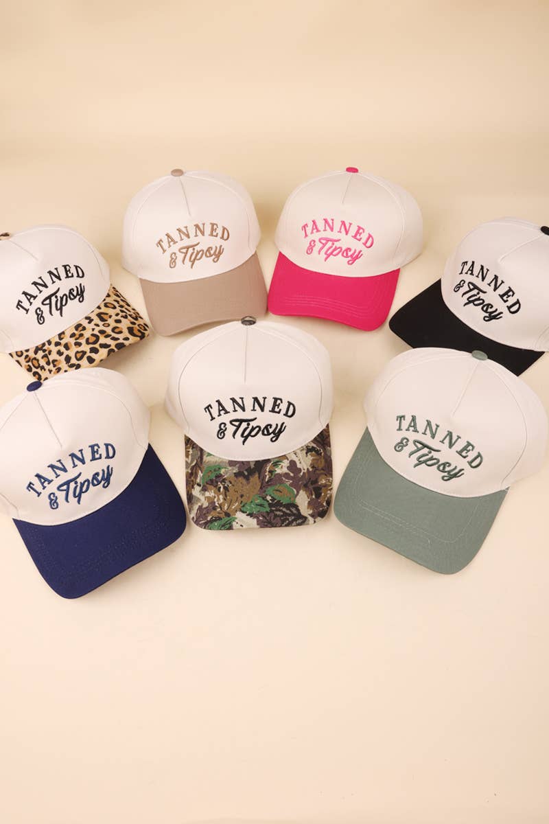 Tanned And Tipsy Two Tone Canvas Cotton Cap: ASH MOCHA
