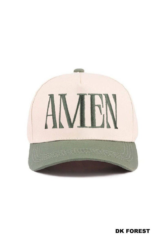 Amen Two Tone Cotton Hat: DK FOREST