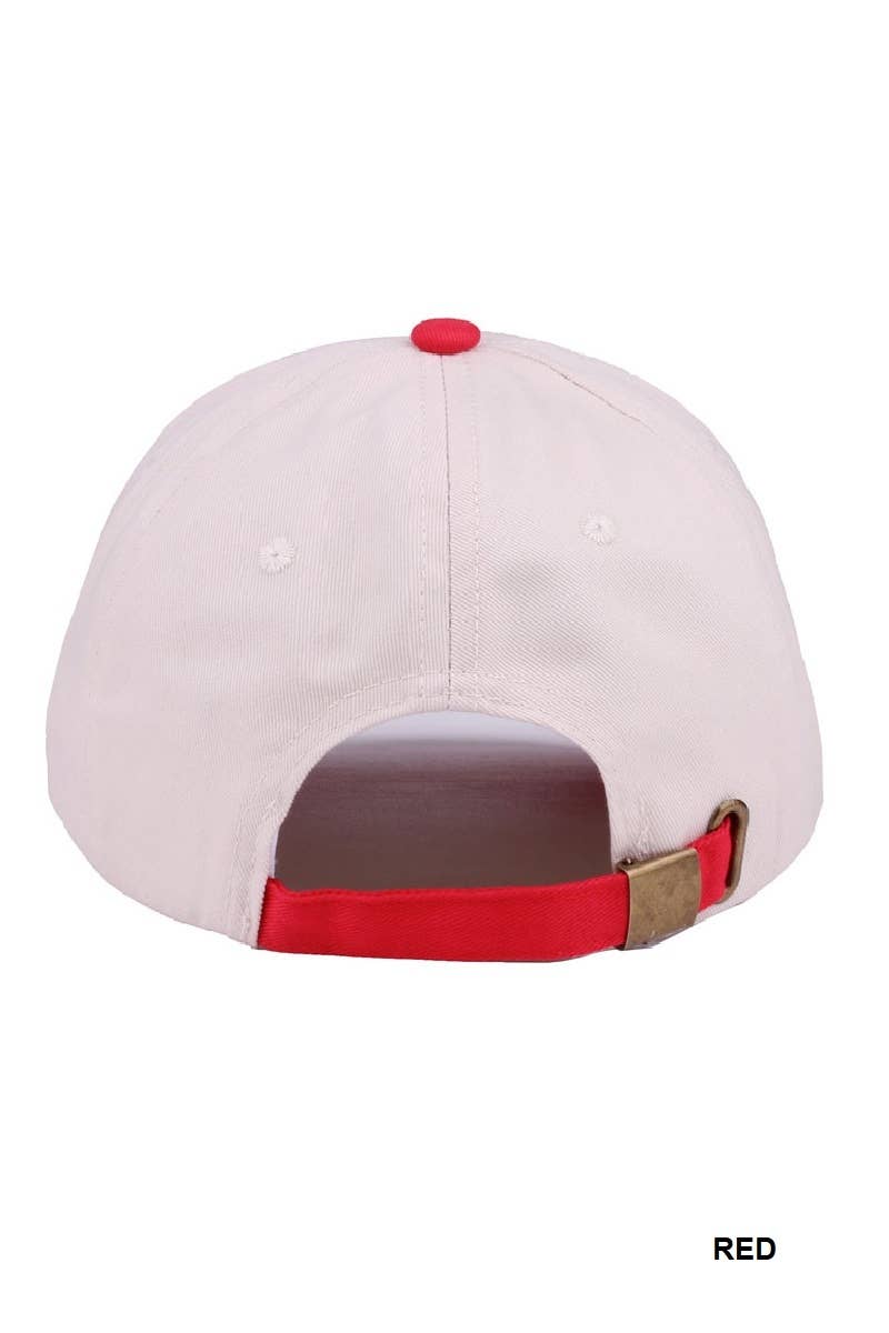 I Need A Diet Coke Two Tone Canvas Cotton Cap: RED/BLACK