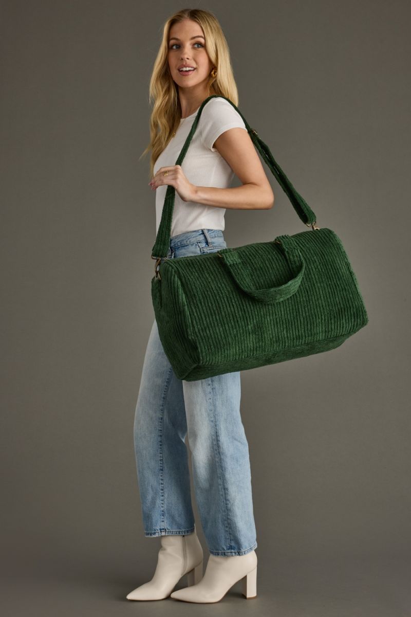Corduroy Duffle Bag Dk Green