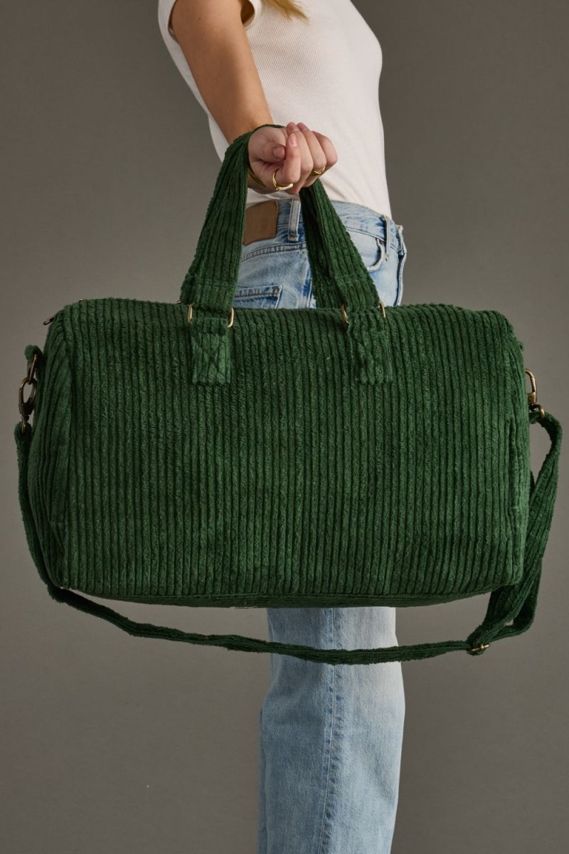 Corduroy Duffle Bag Dk Green