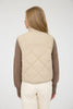SNAP BUTTON QUILTED PUFFER VEST : KHAKI