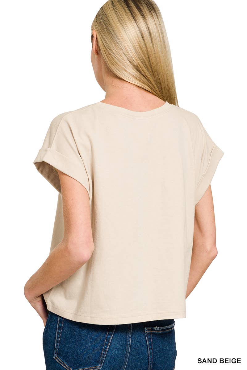 American Flag Tee: SAND BEIGE