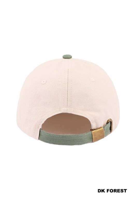 Literally Just A Girl Two Tone Canvas Cotton Cap: DK FOREST