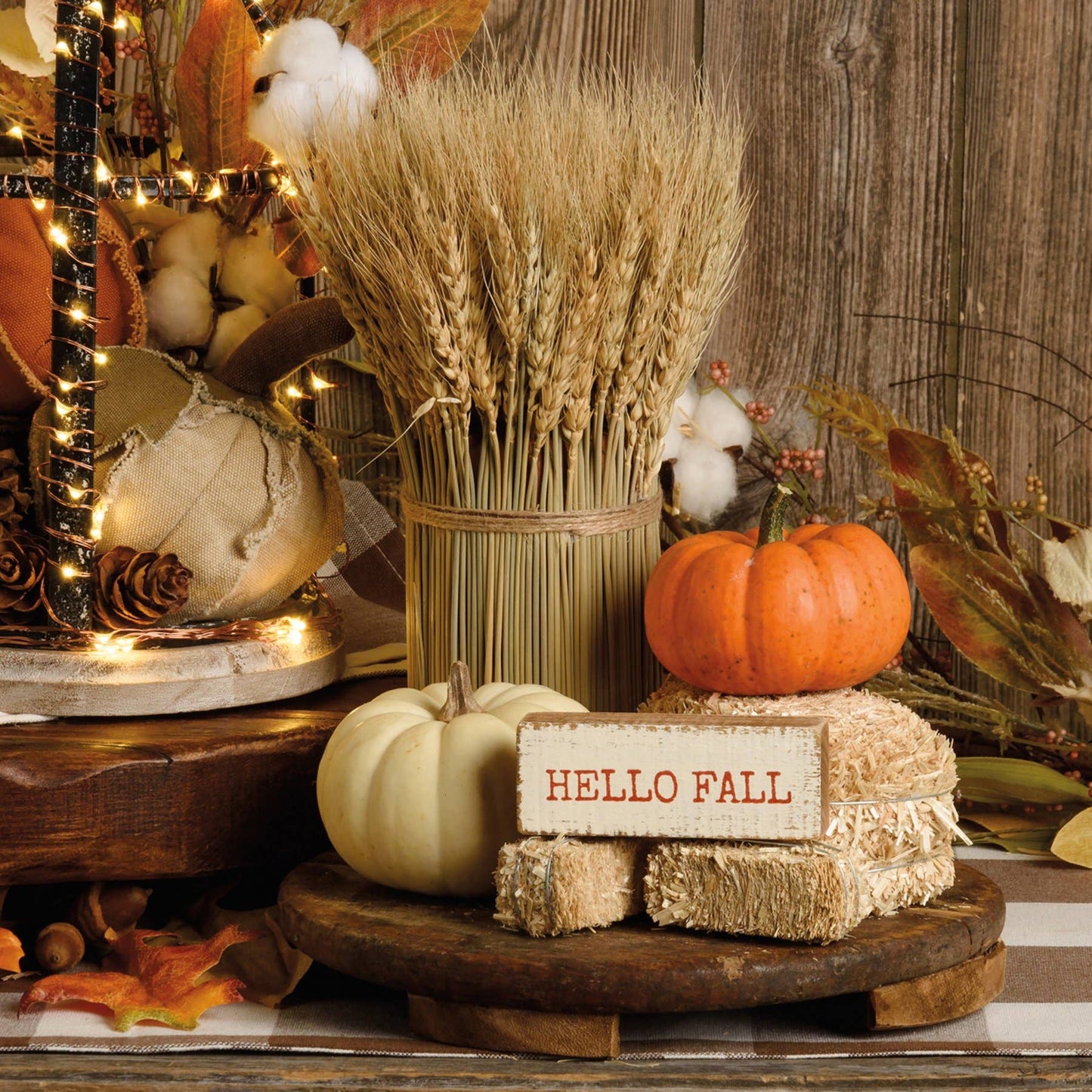 Hello Fall Block Sign