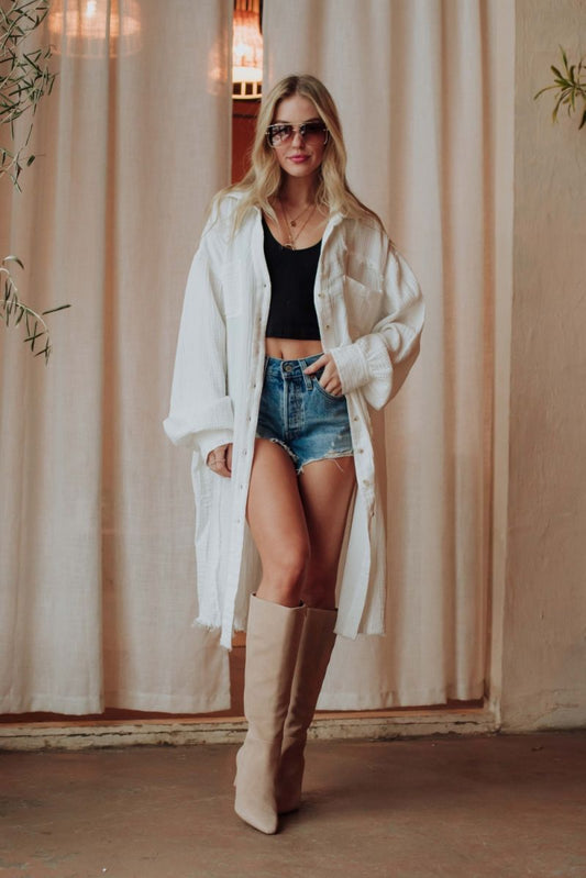 Bell Gauze Button Up