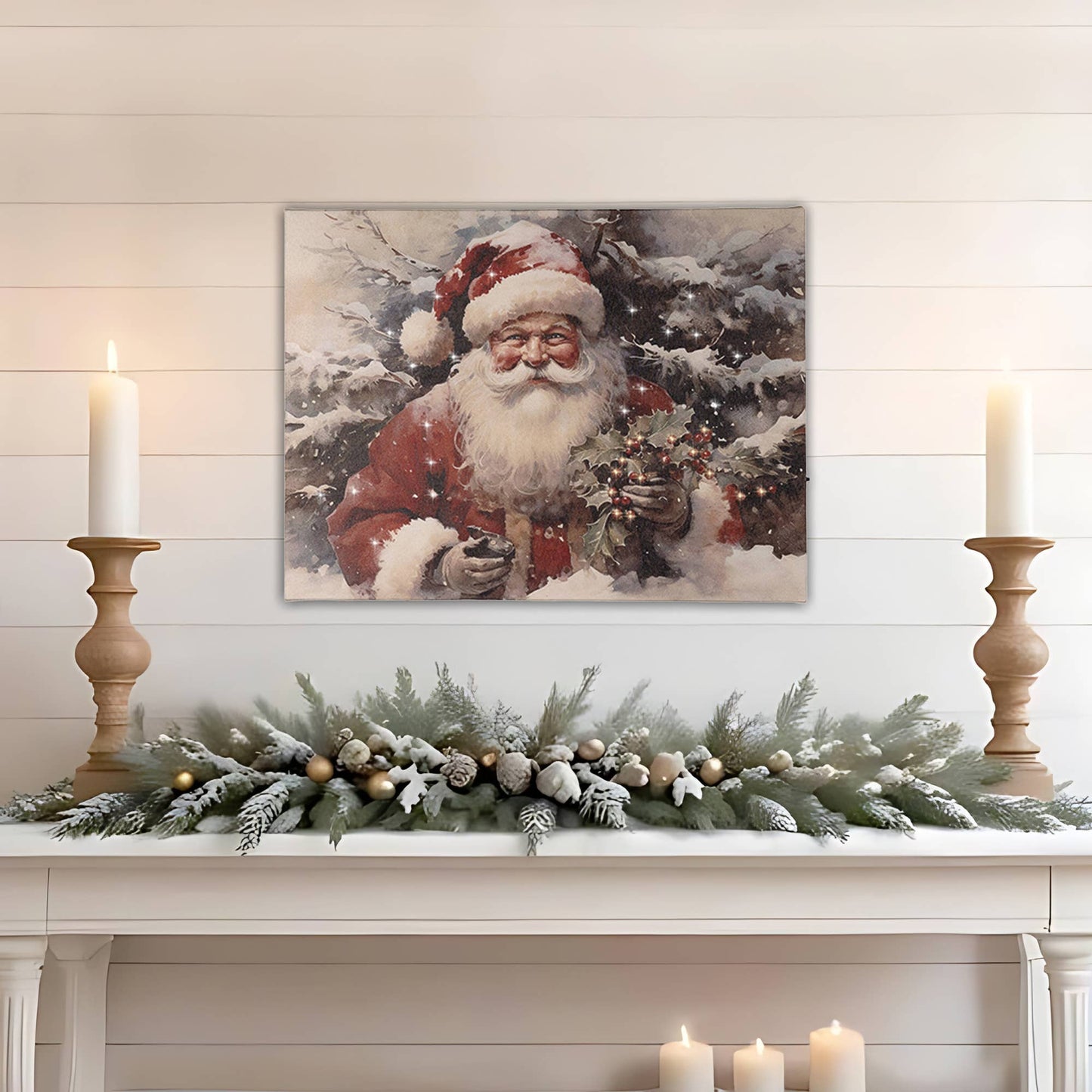 Battery-Operated Lighted Wall Art - Jolly St. Nick