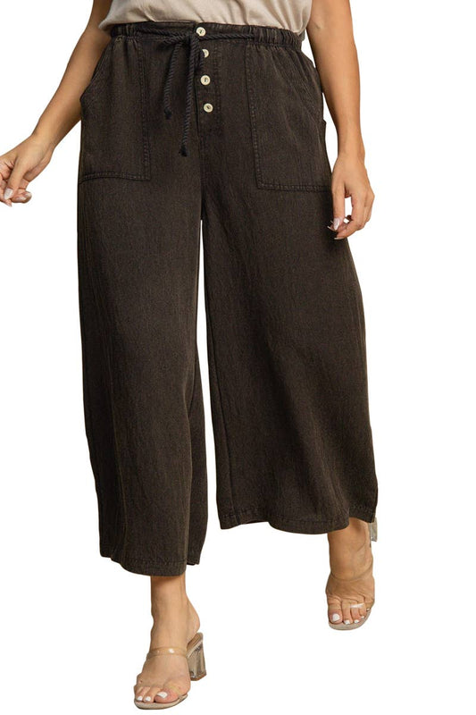 Plus Snow Wash Waistband Pants: ASH
