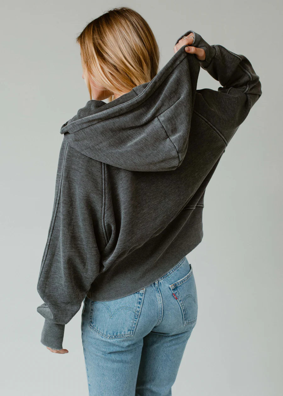 Hooded Half Zip Sweatshirt