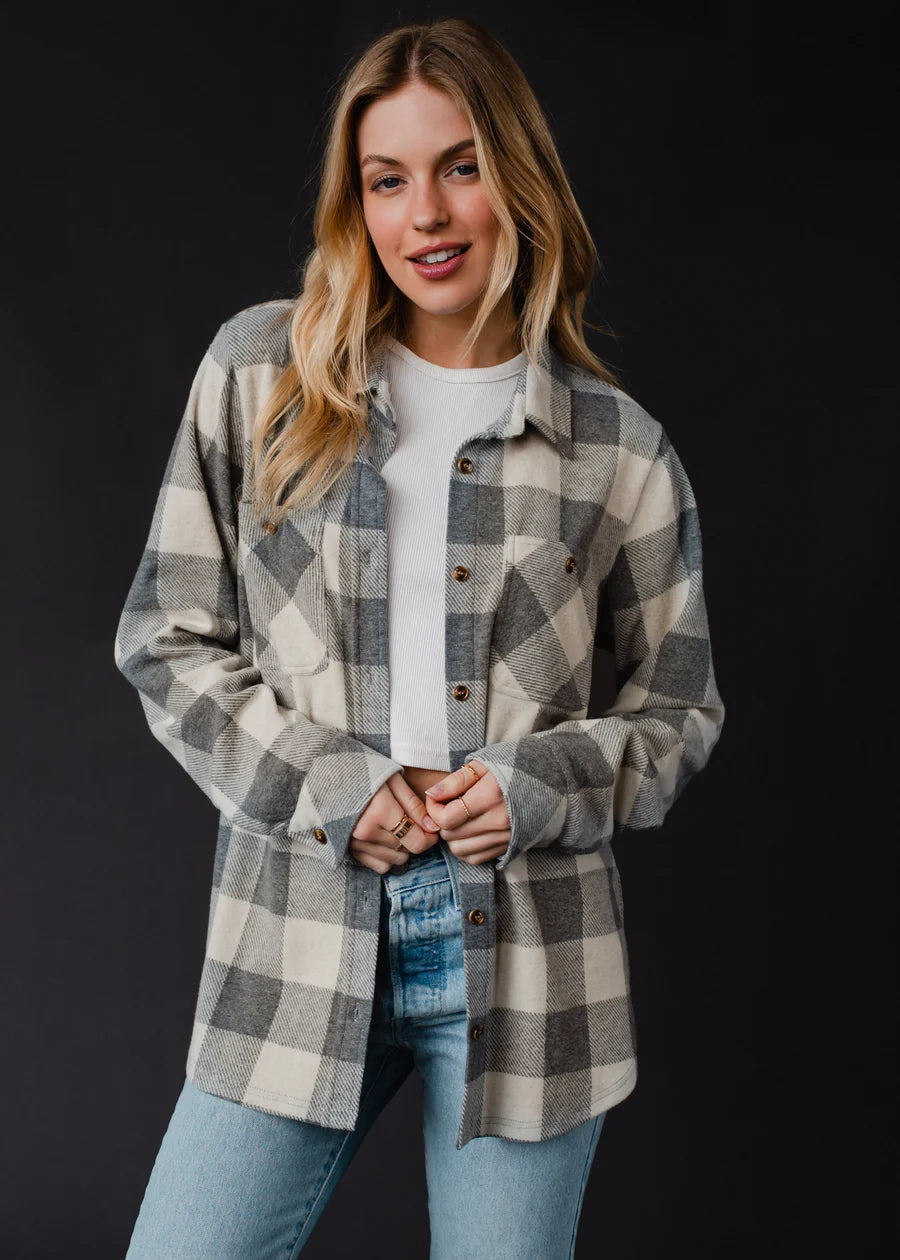 Gray & Cream Super Soft Flannel