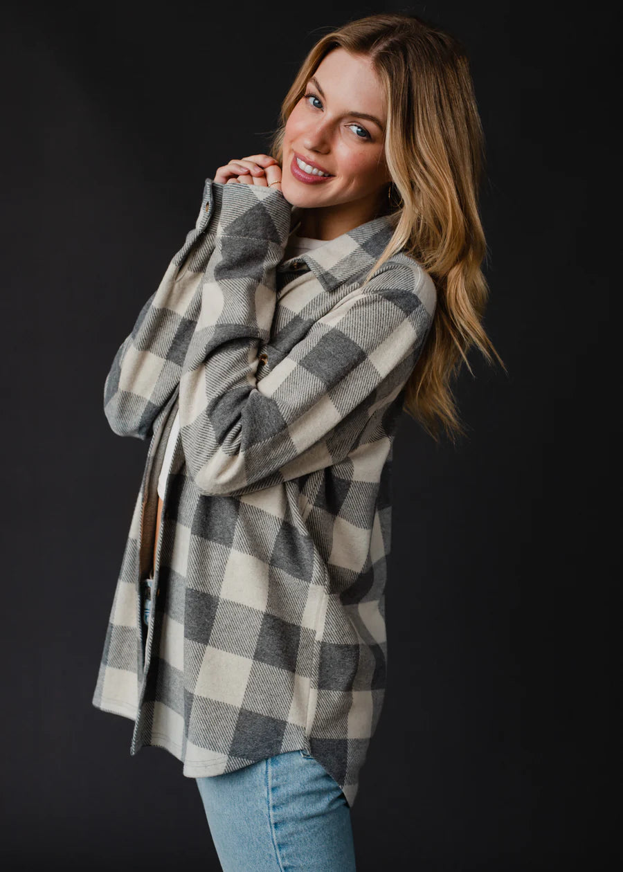 Gray & Cream Super Soft Flannel