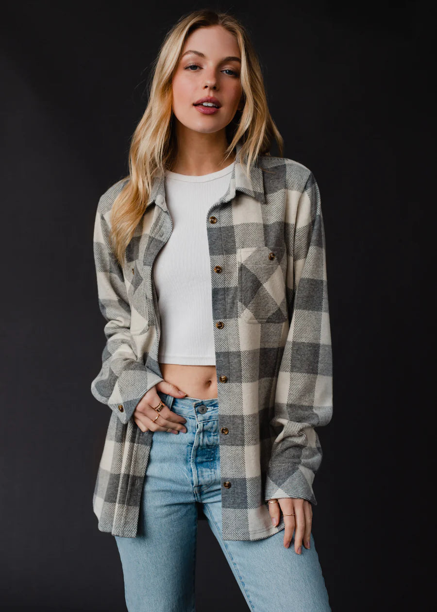 Gray & Cream Super Soft Flannel