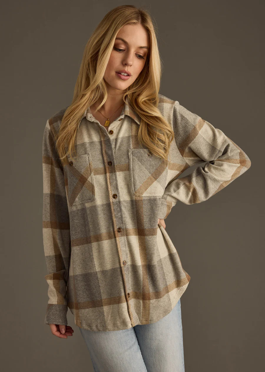 Super Soft Mocha Plaid Shirt