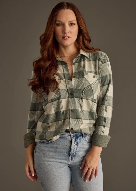 Super Soft Green Plaid Shirt