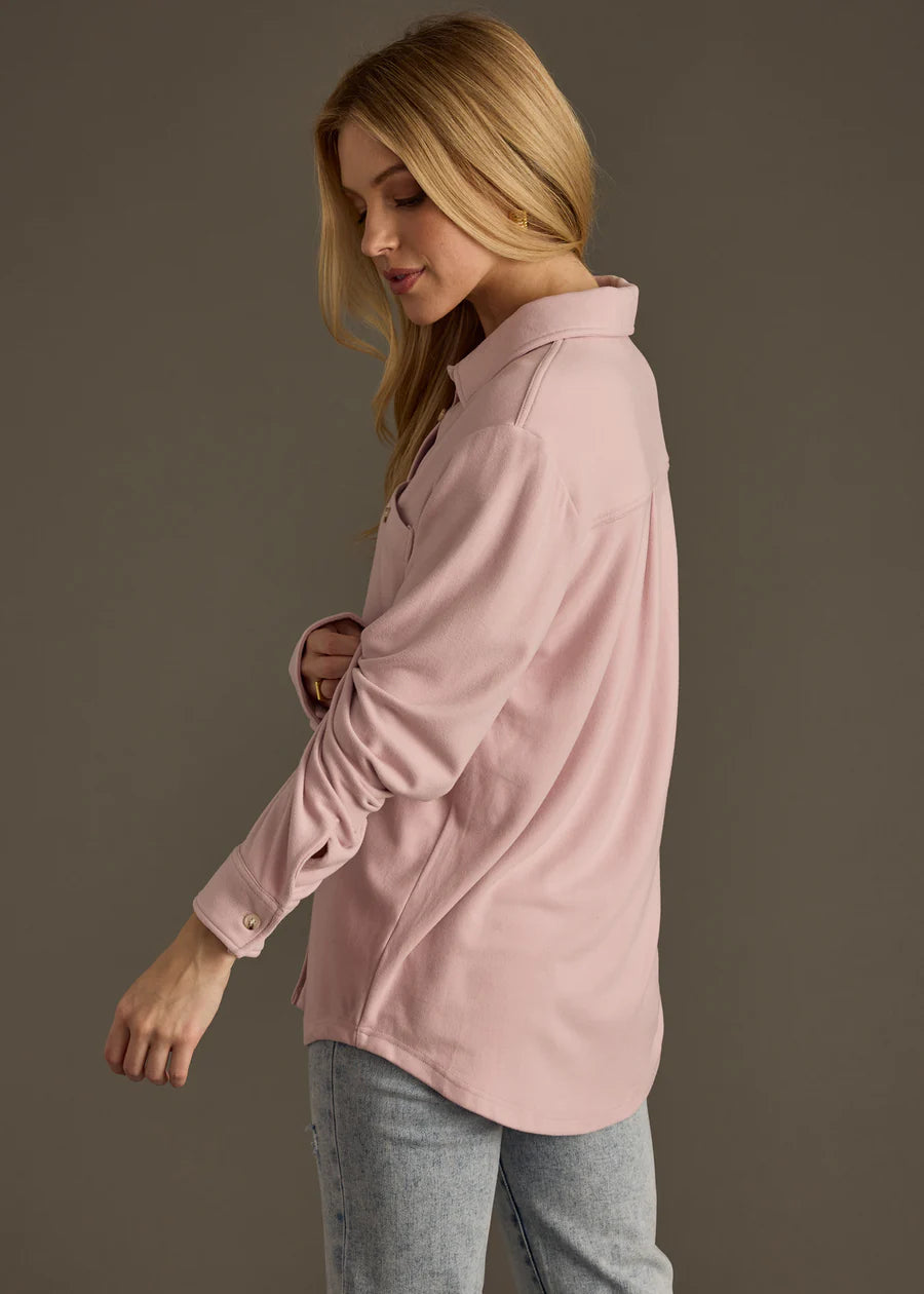 Dusty Pink Supersoft Button Up Top