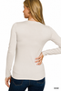 Brushed Long Sleeve Round Neck Tee: BONE