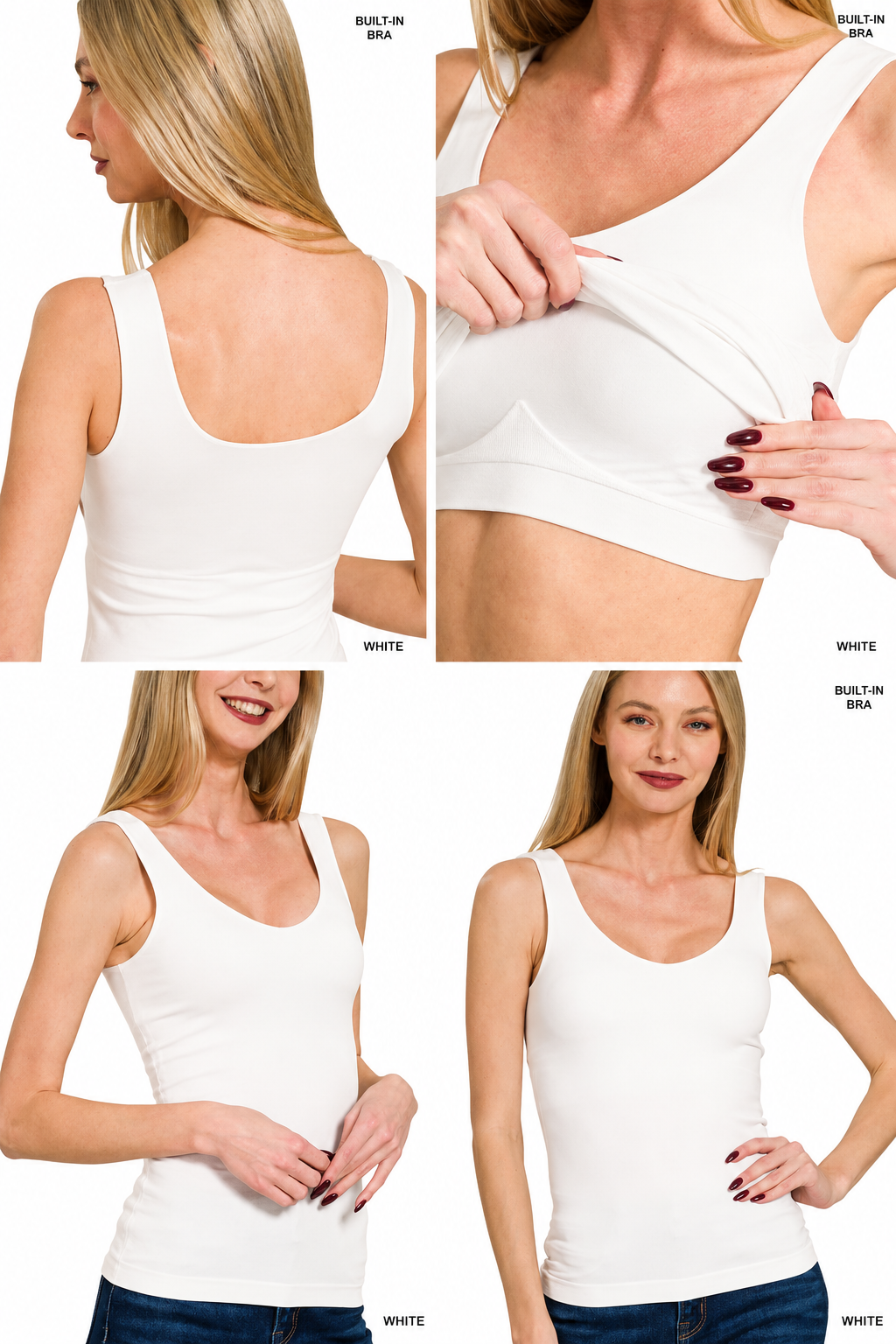 Seamless Tank Top: WHITE