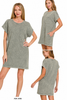 Premium Cotton Washed T-shirts Dress: ASH JADE